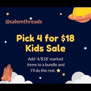 Pick 4 for $18 Kids Sale - cute stuff!